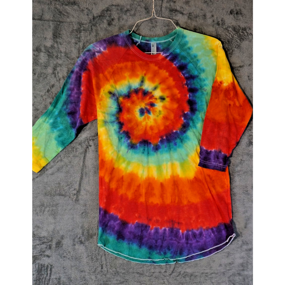 50 50‎ Shirt Women’s Tie Dye Top Medium Cotton Handmade Colorful